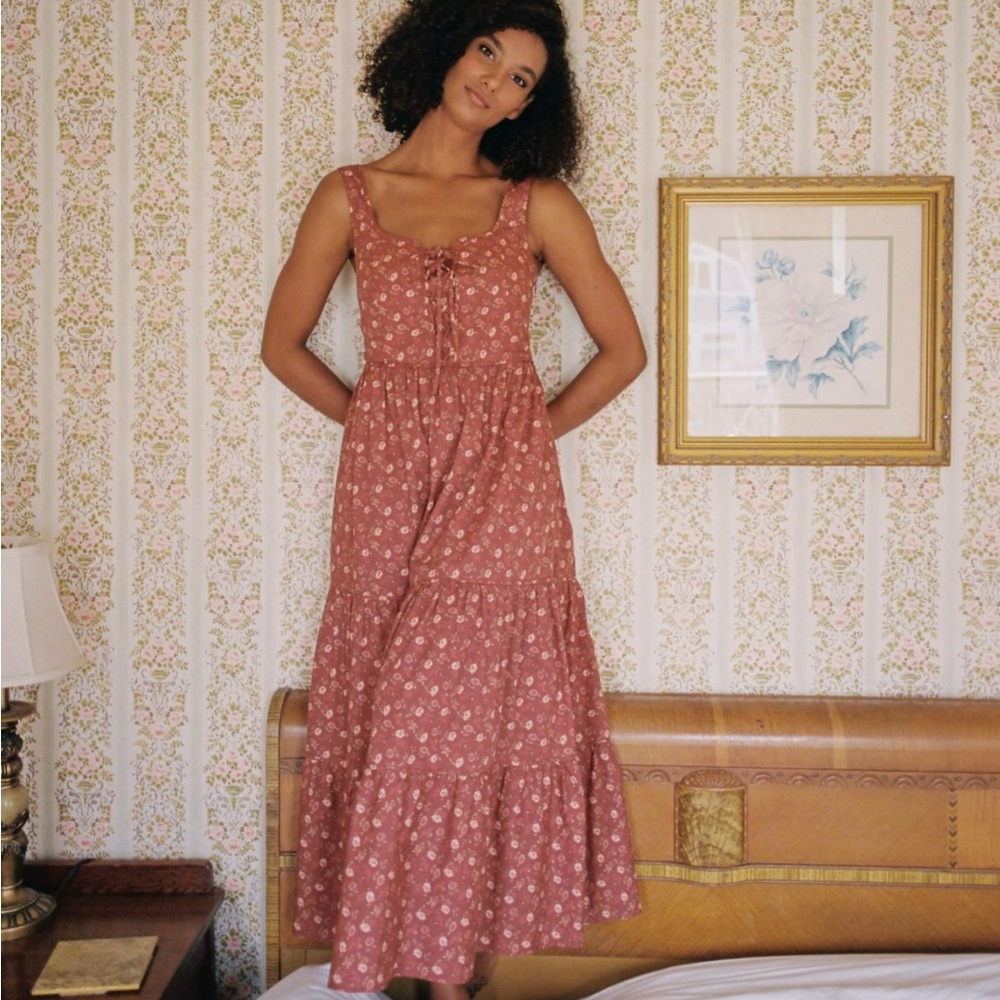 VGUC Christy Dawn Adele Dress in Oat Straw Red - size XS